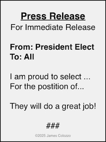 Generic press release-I am proud to select…They will do a great job